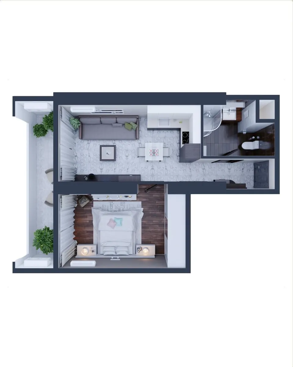 Квартира, 2-комн., 50.7 м², Intourist Residence