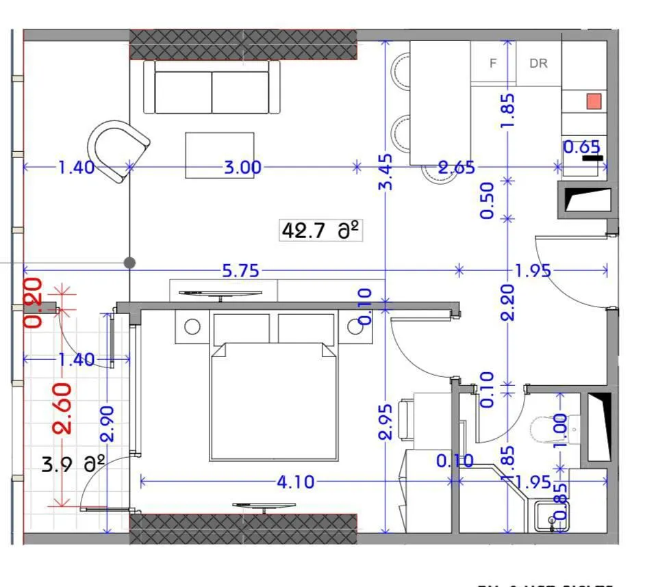 Квартира, 2-комн., 46.6 м², Calligraphy Towers
