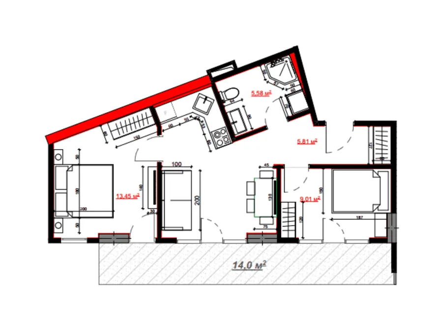 Apartment, 66 m²