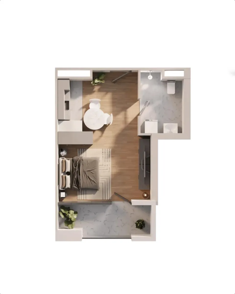 Квартира, 1-комн., 35.7 м²