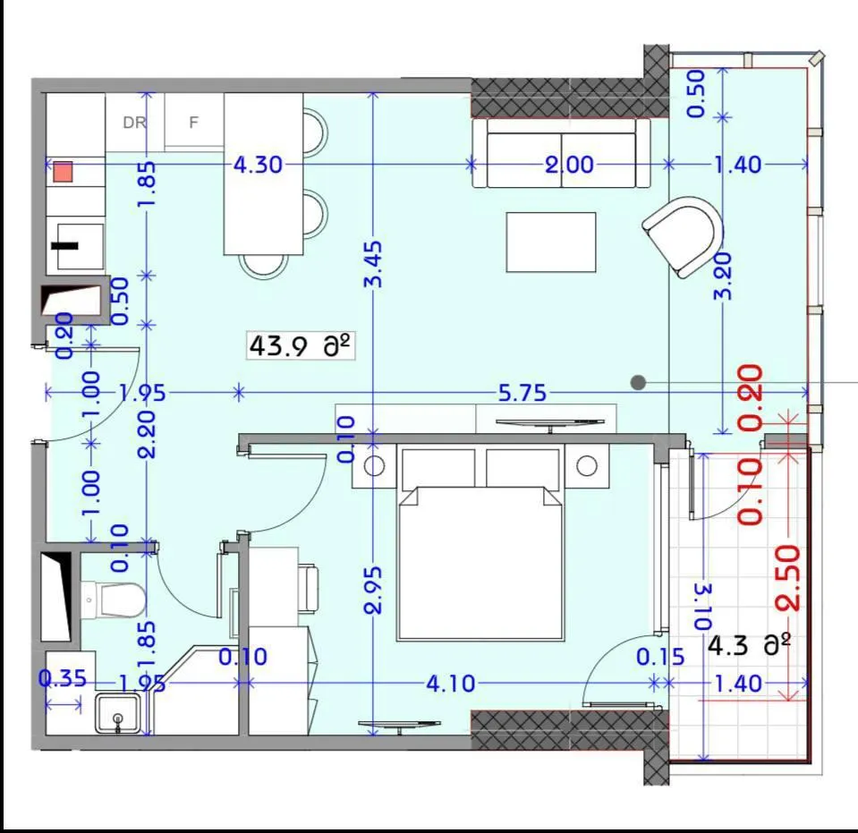 Квартира, 2-комн., 48.2 м², Calligraphy Towers