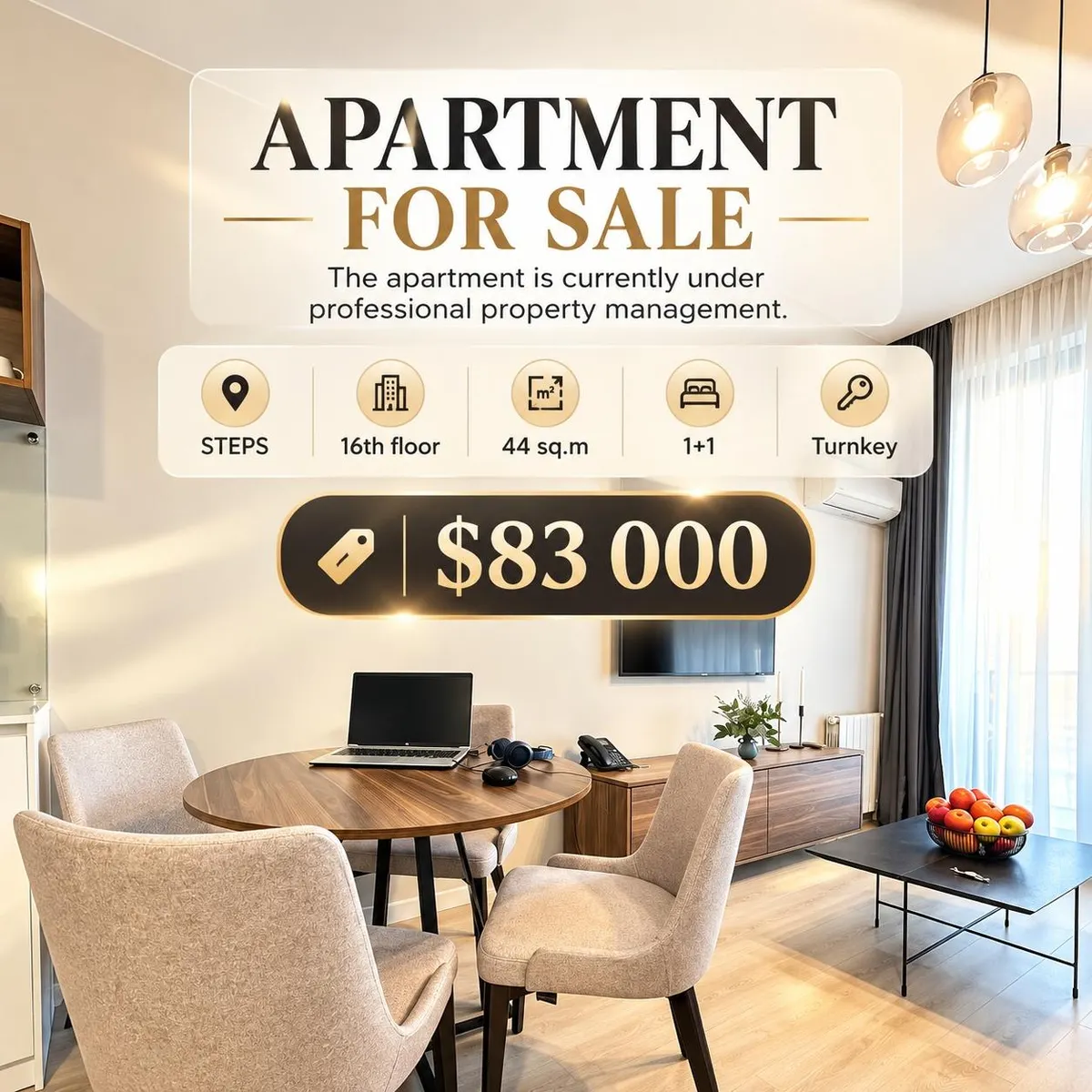 Квартира, 2-комн., 44.1 м², Steps