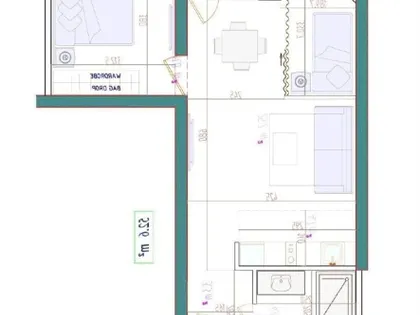 Apartment, 2-room, 52.6 m²