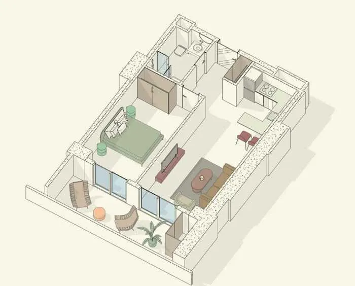 Квартира, 2-комн., 65 м², Sakeni