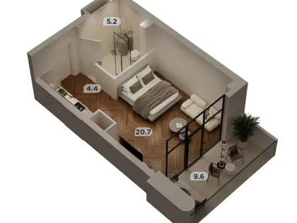 Квартира, студия, 40 м²