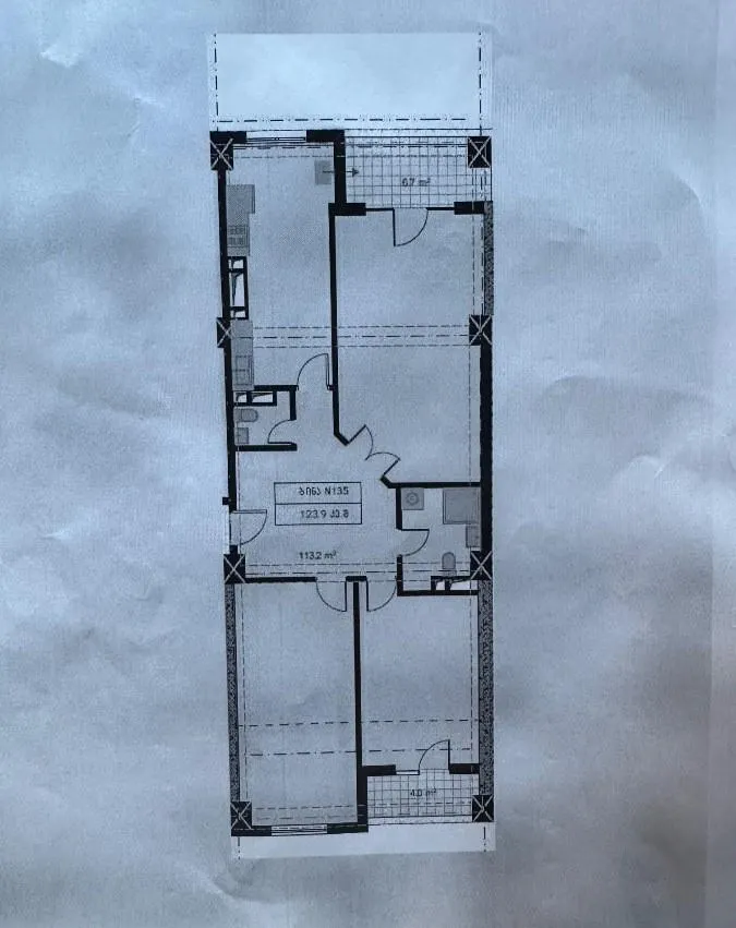 Квартира, 1-комн., 124 м²