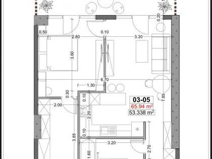 Квартира, 2-комн., 64.93 м²