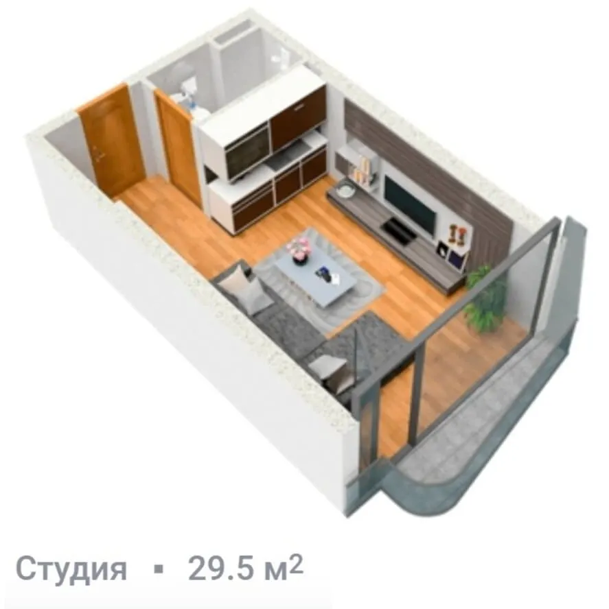 Квартира, 30 м²