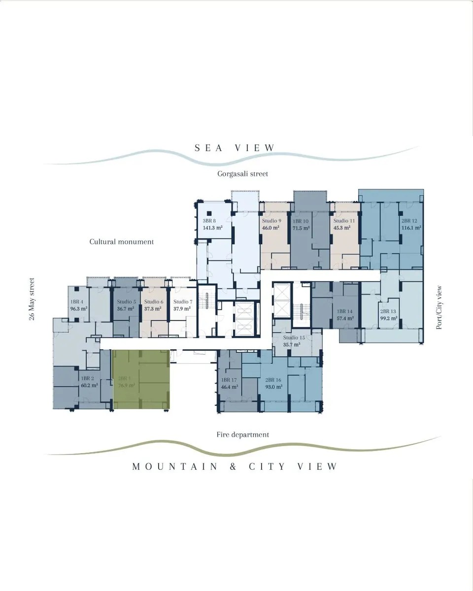 Квартира, 3-комн., 76.9 м²