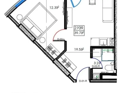 Apartment, 39.7 m²