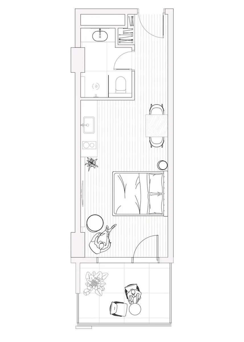 Квартира, 1-комн., 35 м², Bochorma Street by Index