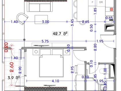 Квартира, 2-комн., 46.6 м²