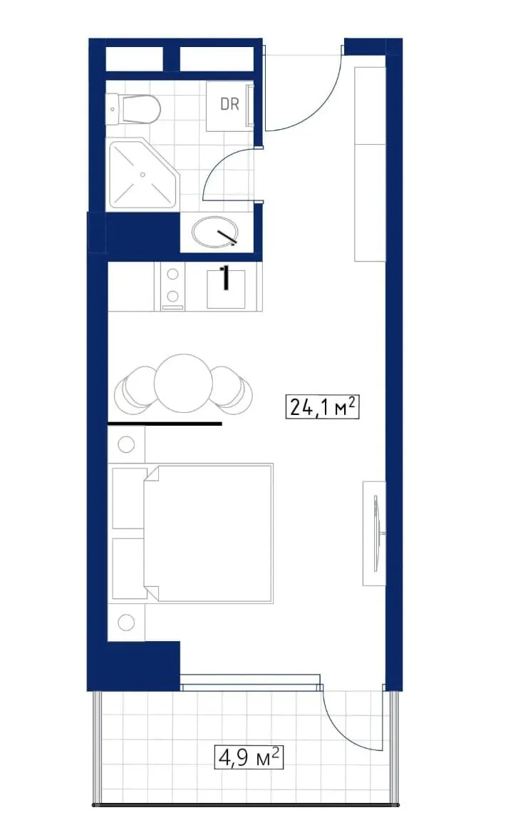 Apartment, 29.2 m²
