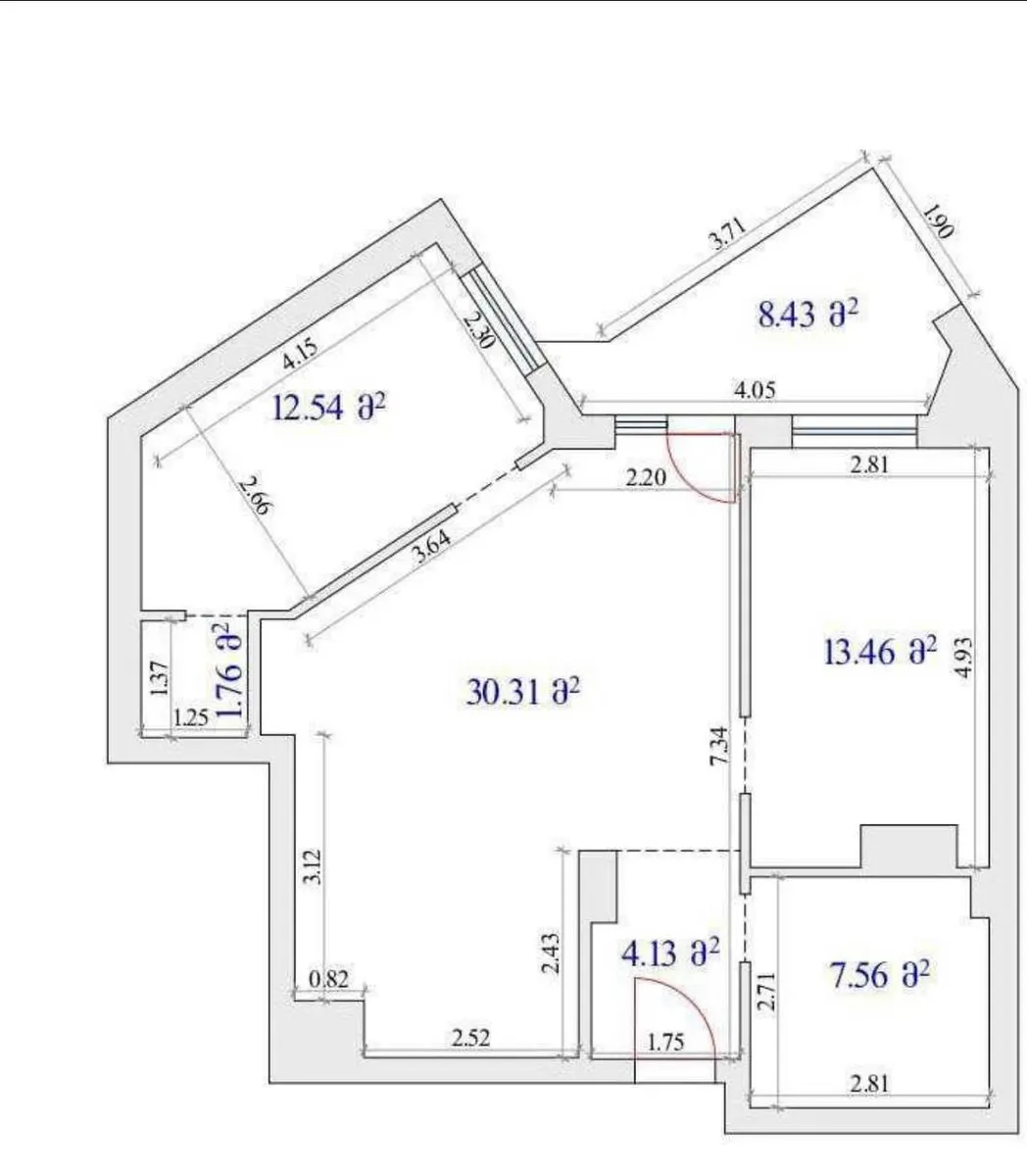 Квартира, 3-комн., 78 м²
