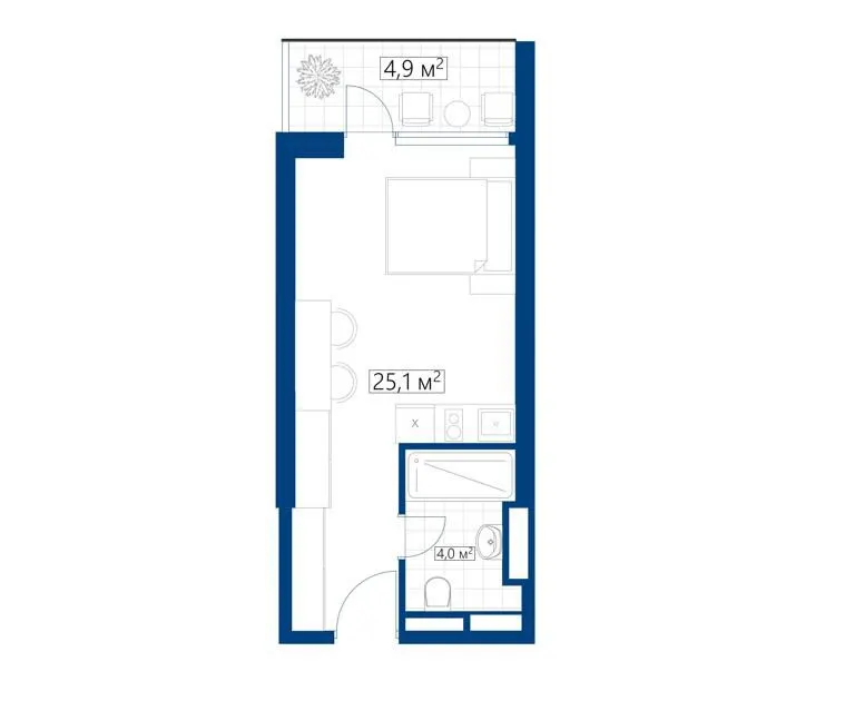 Apartment, 29.1 m²
