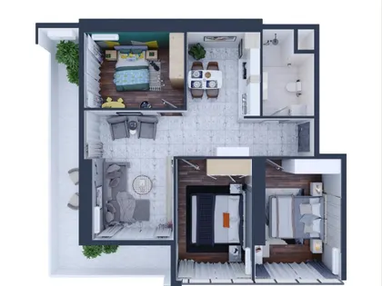 Квартира, 3-комн., 96.7 м²