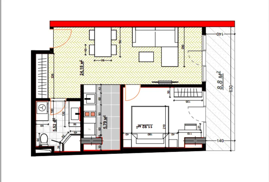 Apartment, 59 m²