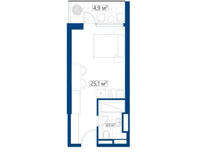 Apartment, 29.1 m²