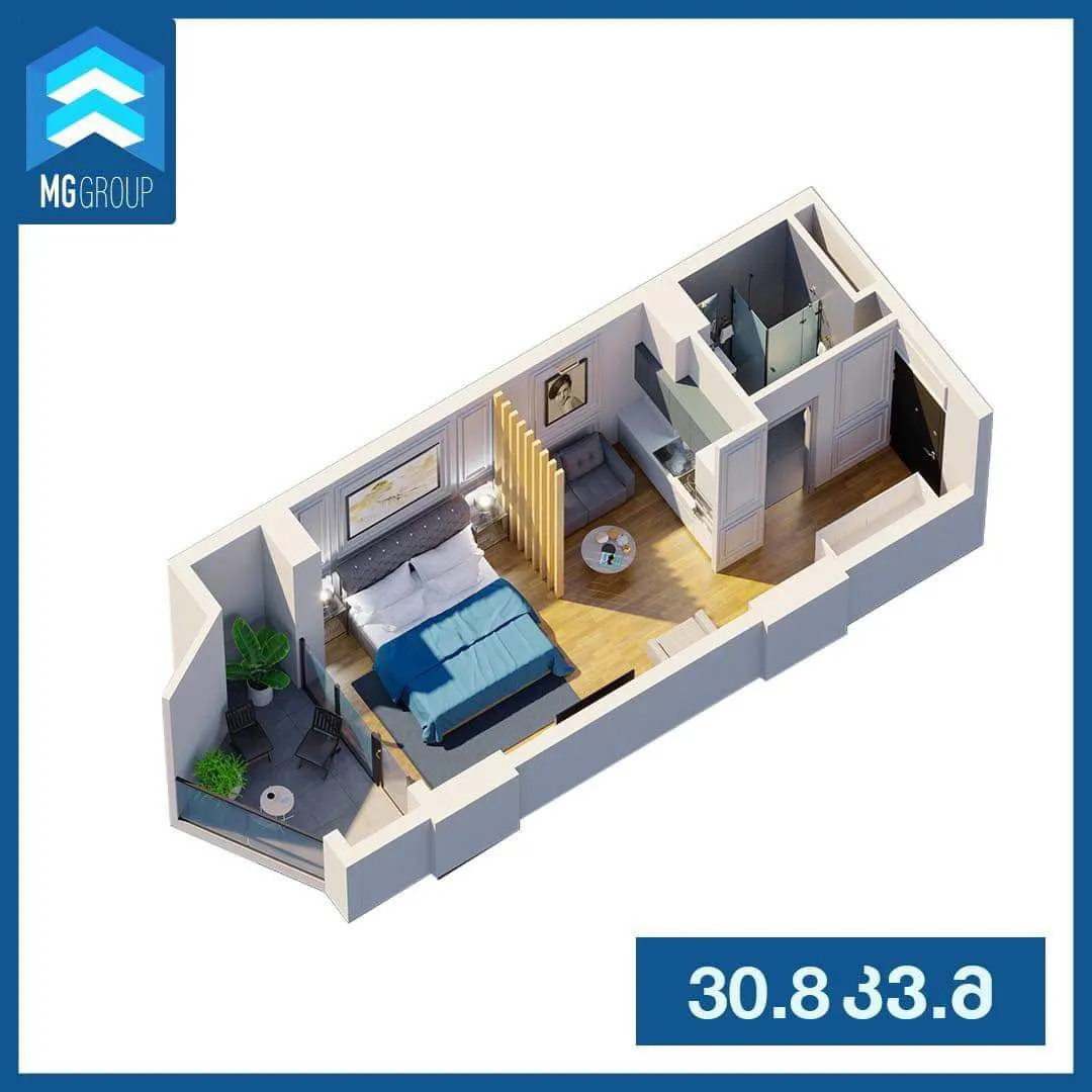 Квартира, 30.8 м²