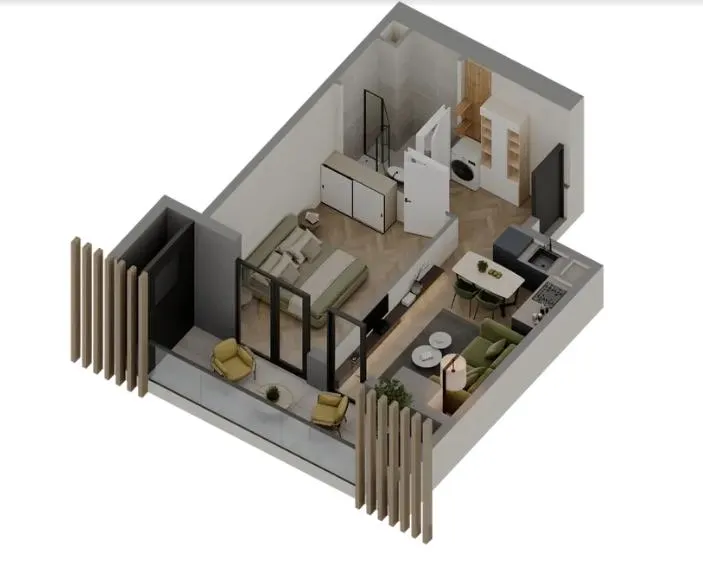 ბინა, 1-ოთახიანი, 48.3 მ², Metropol Ortachala